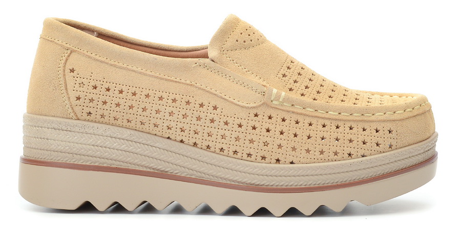 женские мокасины с перфорацией натуральная замша bnf тайвань