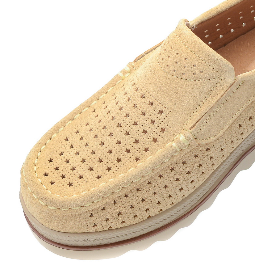 женские мокасины с перфорацией натуральная замша bnf тайвань