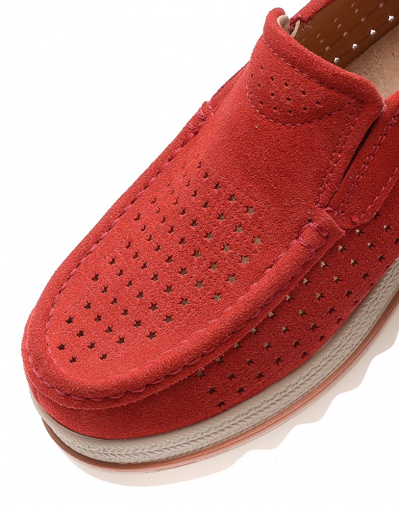 женские мокасины с перфорацией натуральная кожа(замша) bnf тайвань