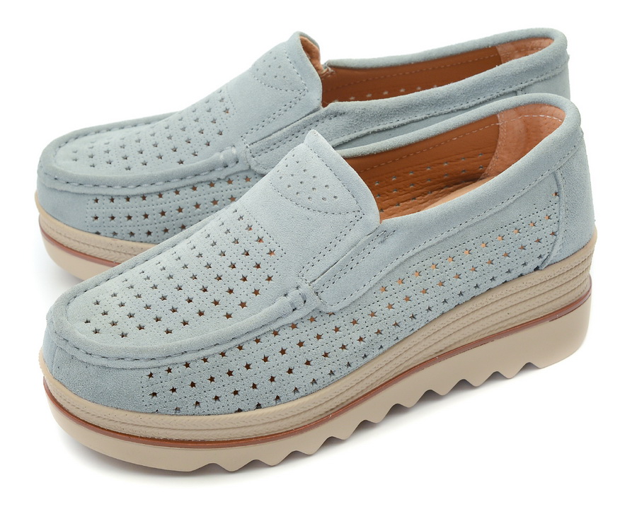 женские мокасины с перфорацией натуральная замша bnf тайвань