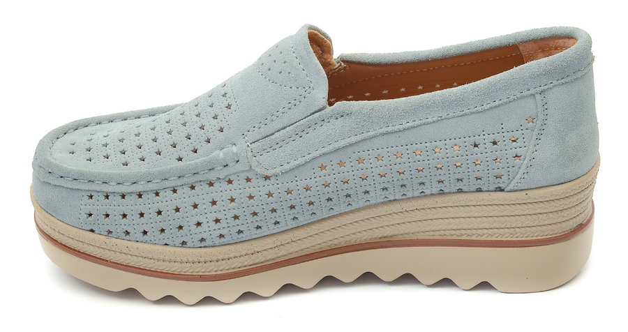 женские мокасины с перфорацией натуральная замша bnf тайвань