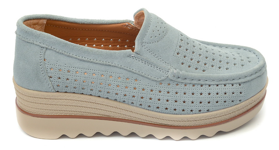 женские мокасины с перфорацией натуральная замша bnf тайвань