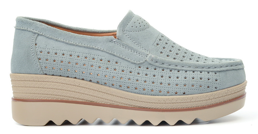 женские мокасины с перфорацией натуральная замша bnf тайвань