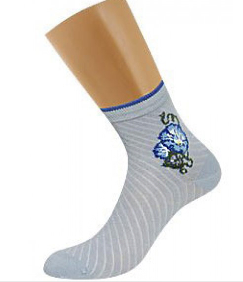 d252 носки жен цветы винтажные blu chiaro (голубой) griff италия