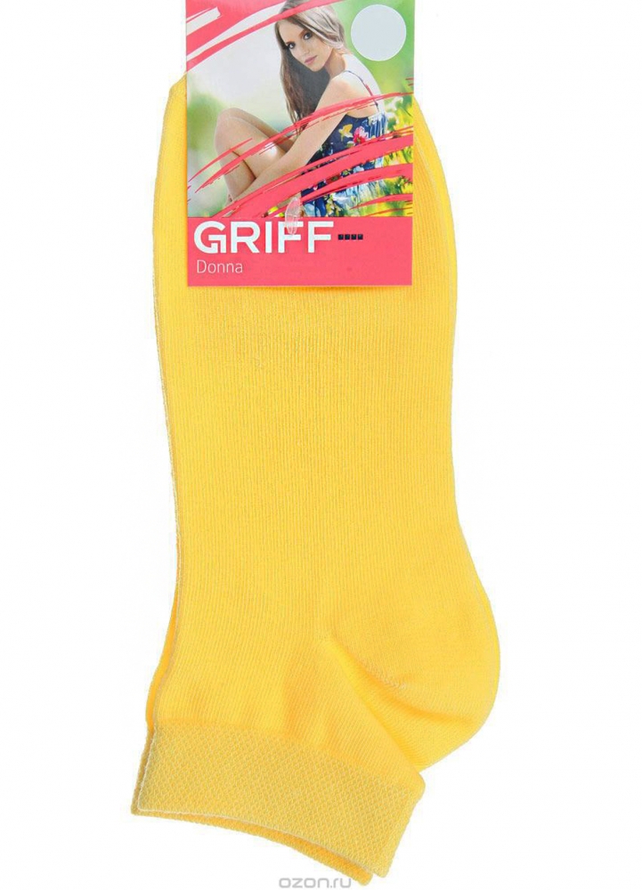 d4u3 носки жен однотонный укороченные giallo (желтый) griff италия