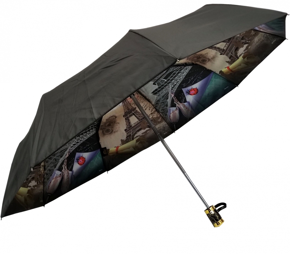 sh6822 зонт автомат города 2-х цветный черный shine england/prc