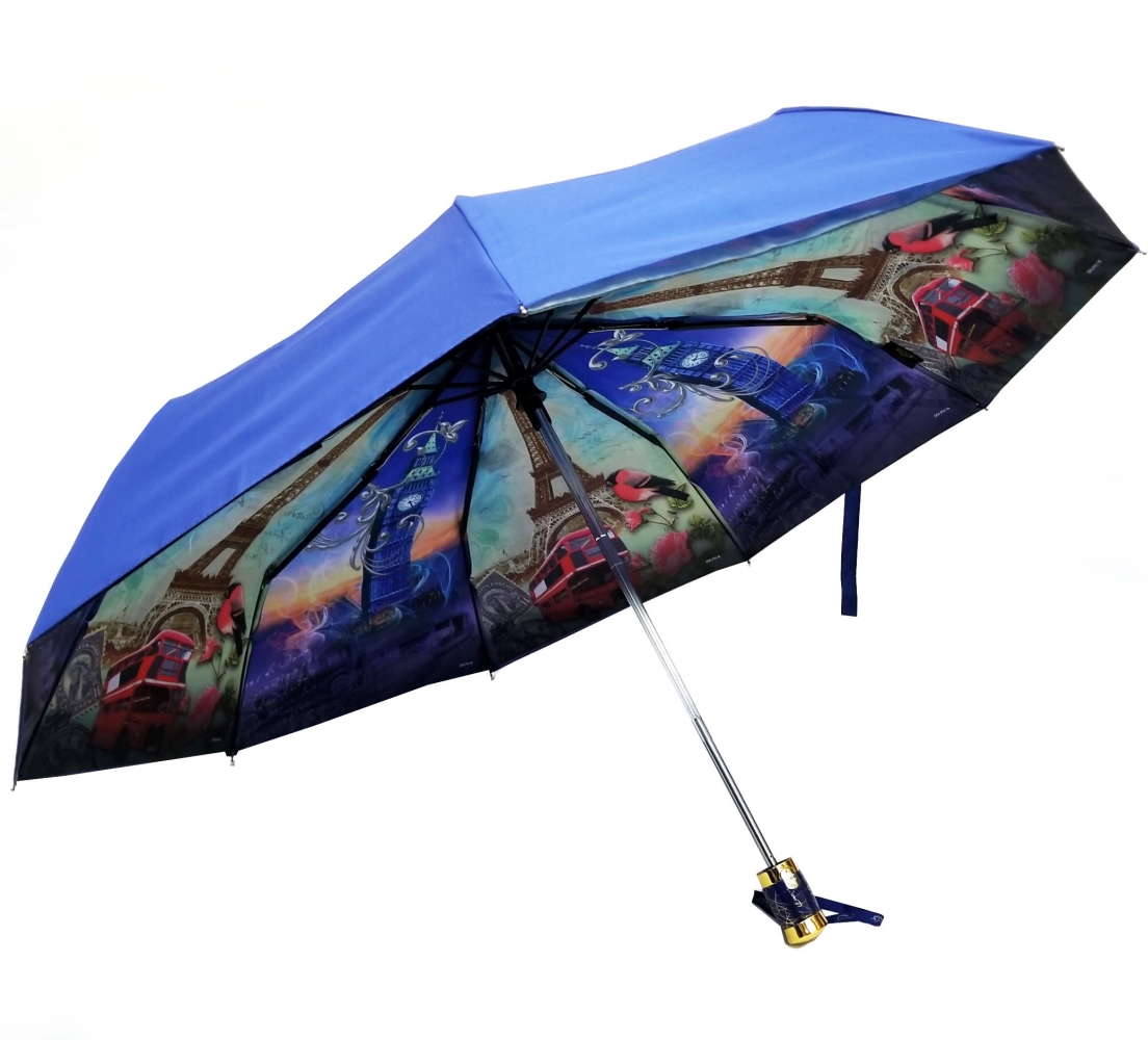 sh6822 зонт автомат города 2-х цветный синий shine england/prc