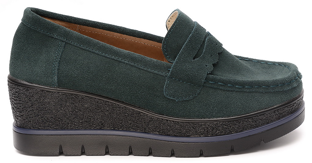 женские мокасины на танкетке натуральная кожа (замша) bnf тайвань