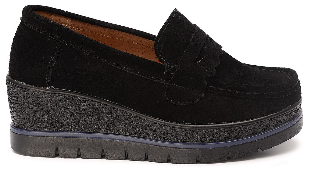 женские мокасины на танкетке натуральная кожа (замша) bnf тайвань