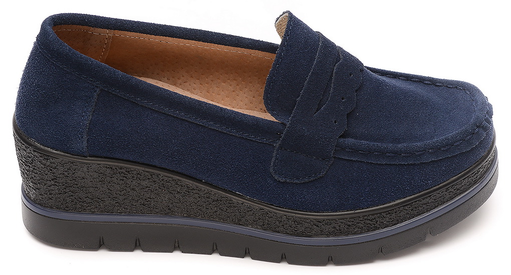 женские мокасины на танкетке натуральная кожа (замша) bnf тайвань