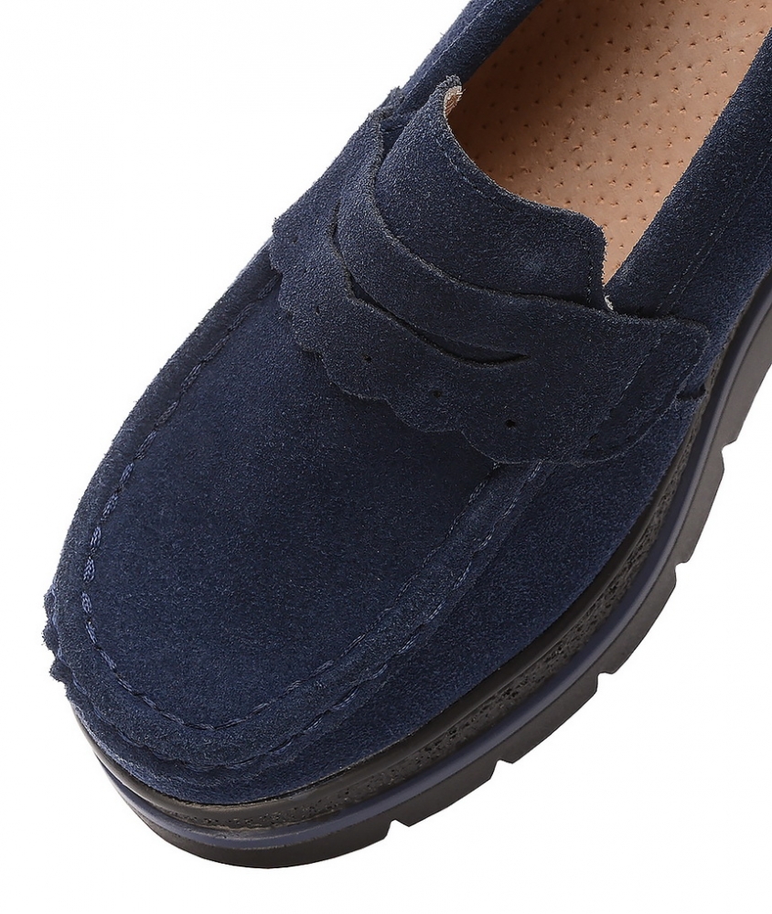 женские мокасины на танкетке натуральная кожа (замша) bnf тайвань