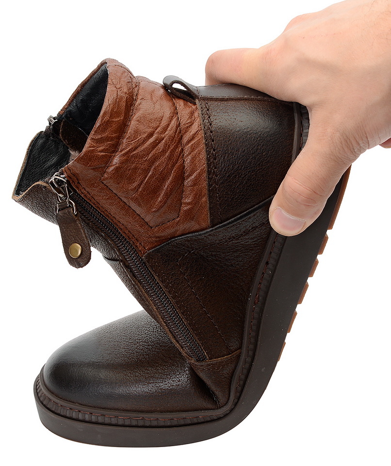 мужские ботинки натуральная кожа натуральный мех gugu германия