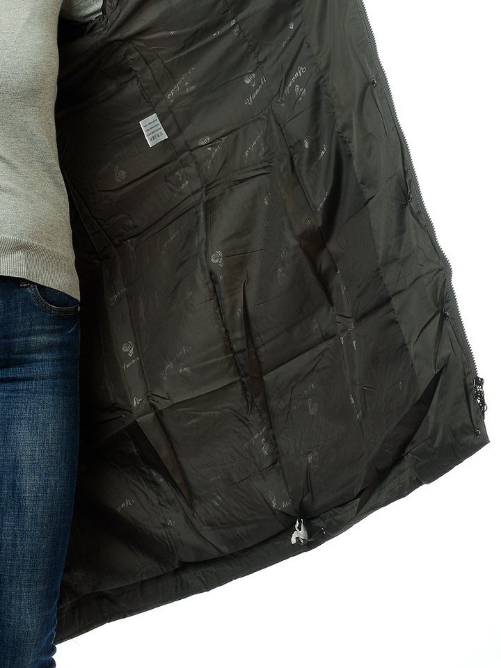 женское пальто большой размер на холлофайбере / мех норка