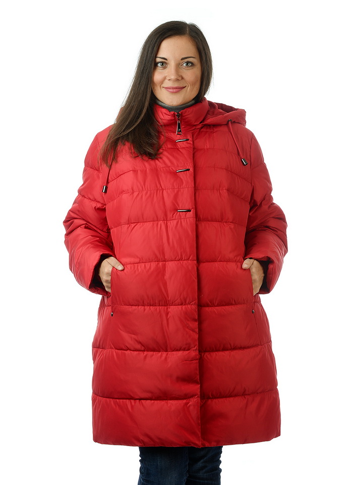 женское полупальто yuanlida на холлофайбере большой размер