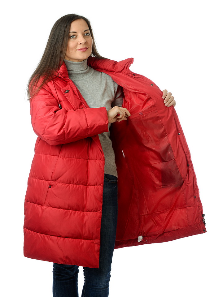 женское полупальто yuanlida на холлофайбере большой размер