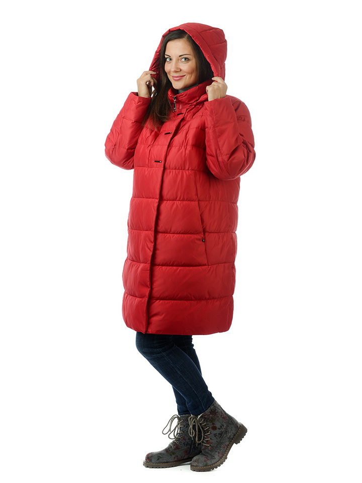 женское полупальто yuanlida на холлофайбере большой размер