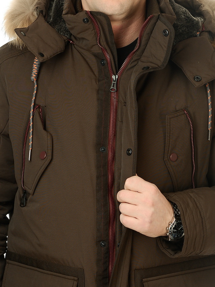 пуховик варёный хлопок/натуральный пух/натуральный мех-енот mgp