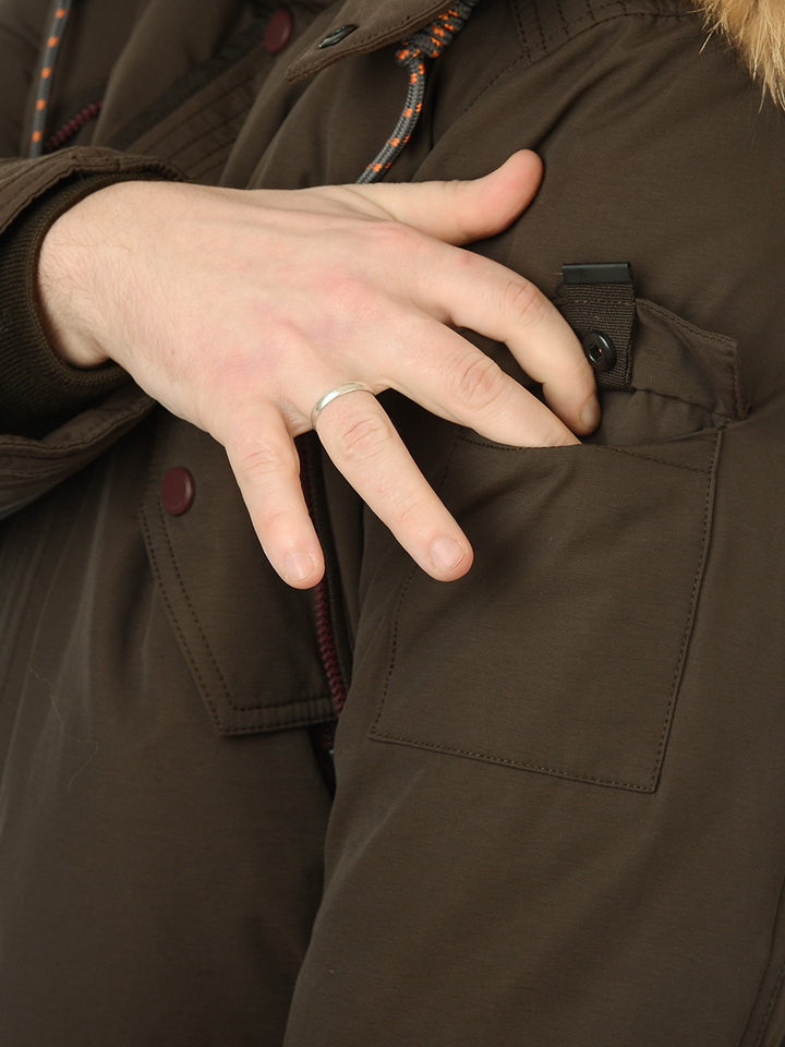 пуховик варёный хлопок/натуральный пух/натуральный мех-енот mgp