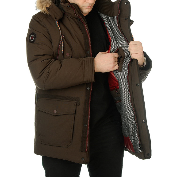 пуховик варёный хлопок/натуральный пух/натуральный мех-енот mgp