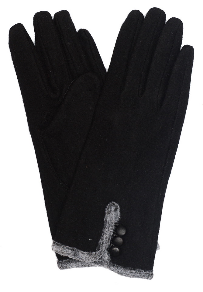 женские перчатки кашемир отделка пуговицы