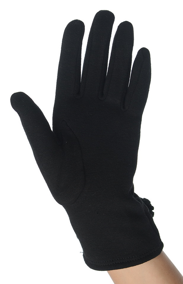 женские перчатки кашемир утеплённый отделка цветок