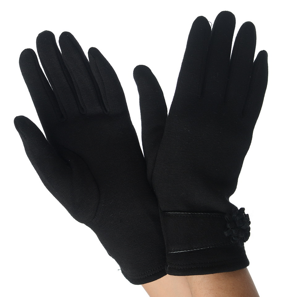 женские перчатки кашемир утеплённый отделка цветок