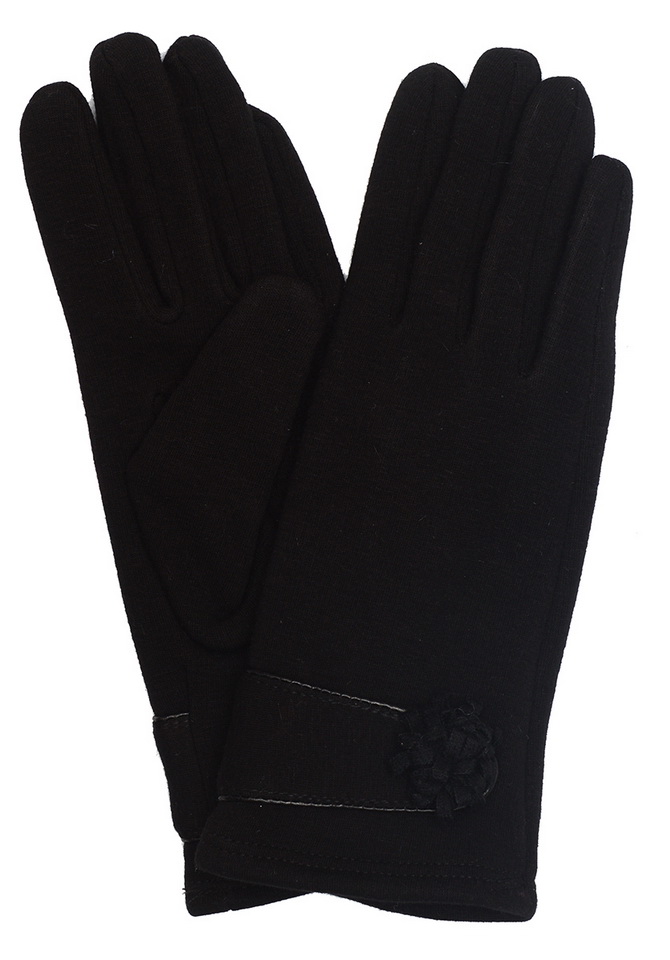 женские перчатки кашемир утеплённый отделка цветок