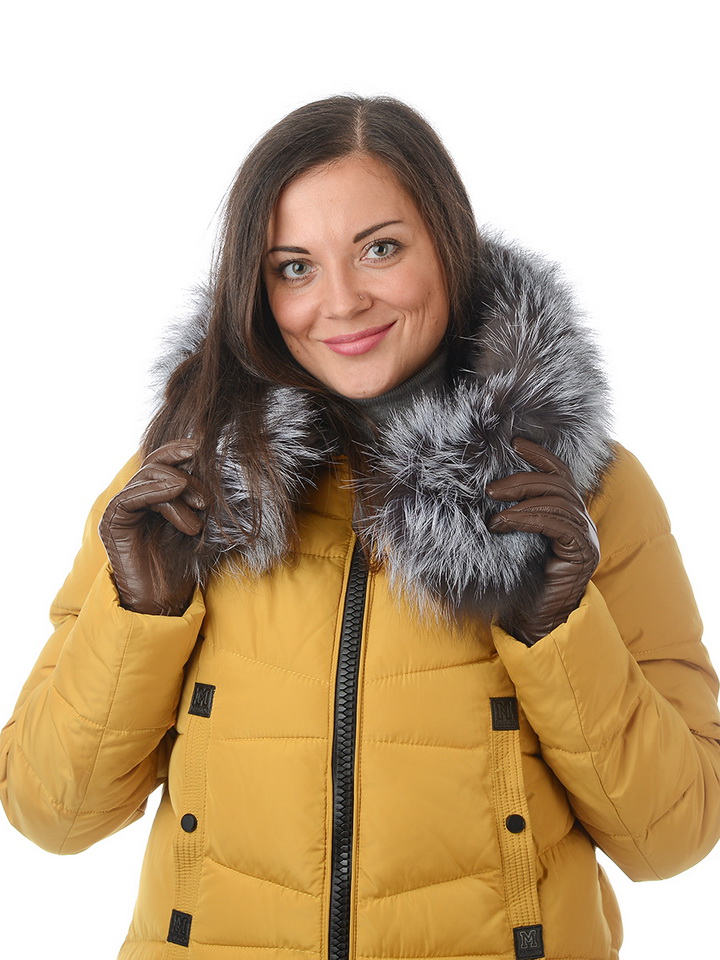 женские перчатки кожа ягненка / шерсть romika румыния