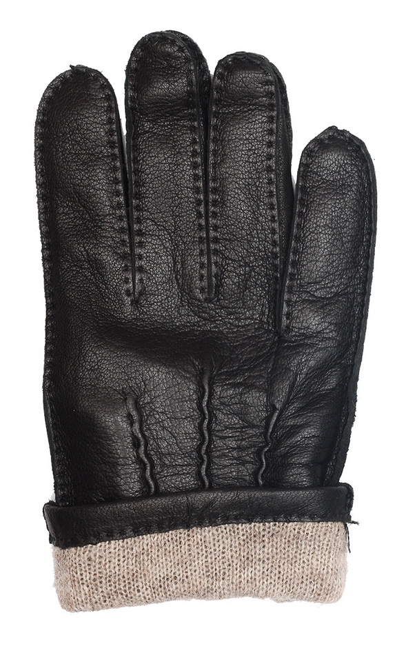 мужские перчатки  кожа оленя / 100% шерсть nice ton