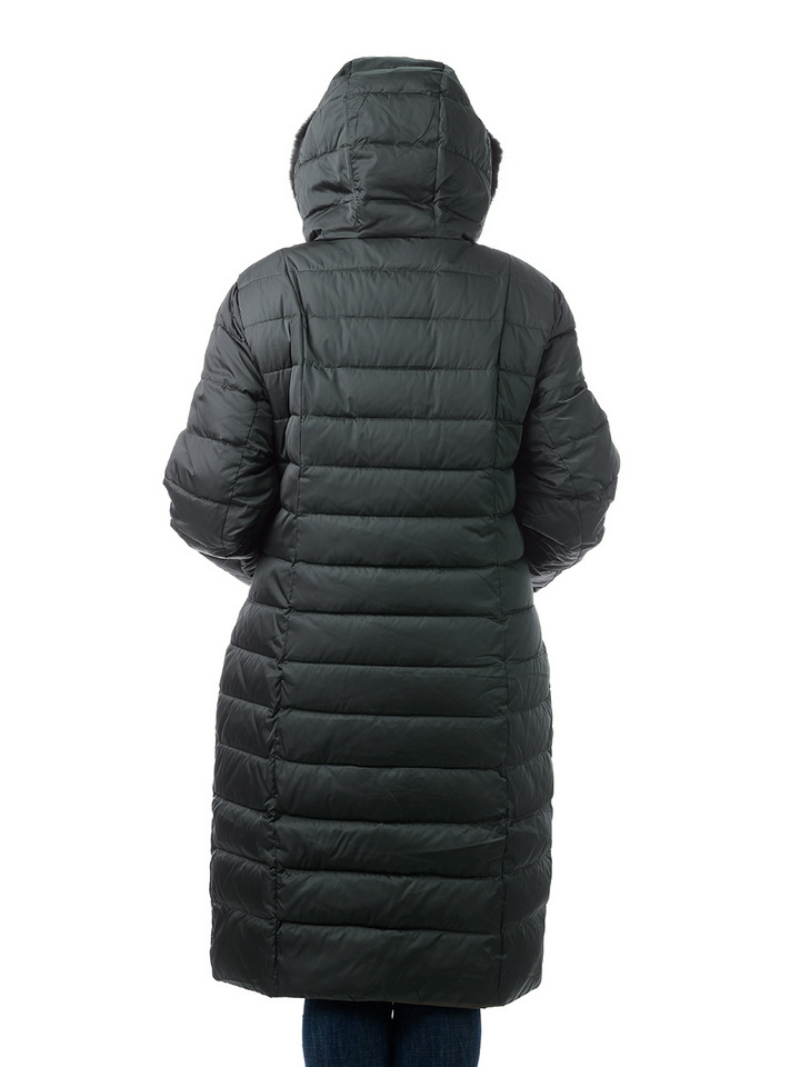 женское пальто большой размер на холлофайбере / мех норка