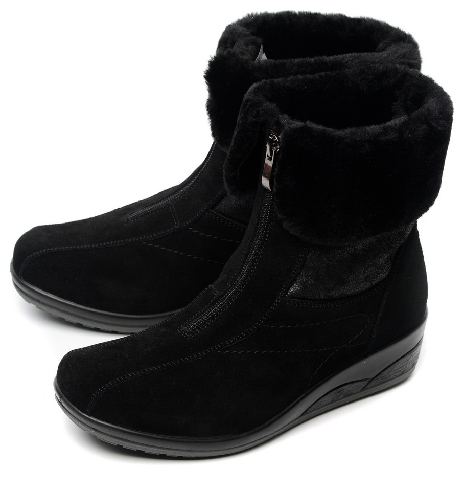 женские ботинки бавария натуральная замша+дубленка / шерсть алми россия