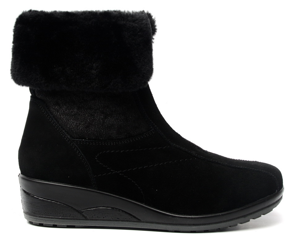 женские ботинки бавария натуральная замша+дубленка / шерсть алми россия