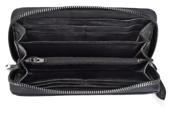 женский кошелек натуральная кожа с тиснением хризантема  корея