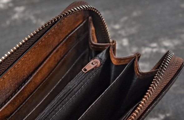 женский кошелек  натуральная кожа с тиснением ветка корея