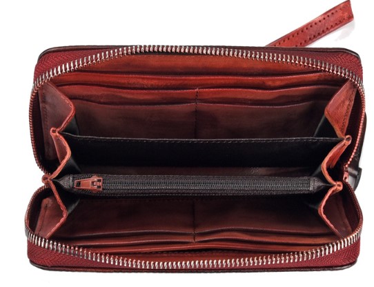 женский кошелек натуральная кожа с тиснением  лилия корея