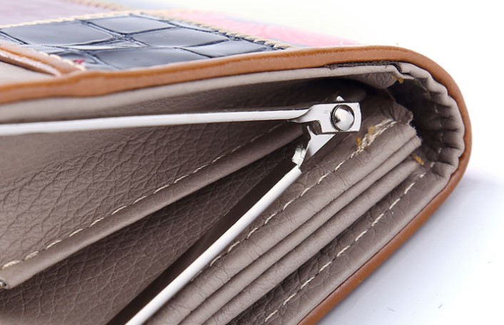 женский кошелек лаковый пэчворк  натуральная кожа тайвань