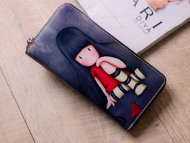 женский кошелек натуральная кожа с рисунком корея