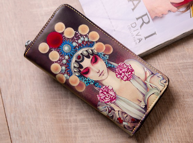 женский кошелек натуральная кожа с рисунком корея