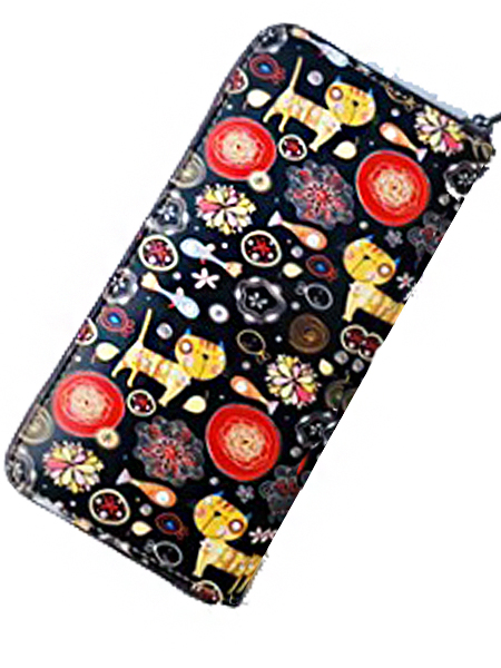 женский кошелек натуральная кожа с рисунком корея