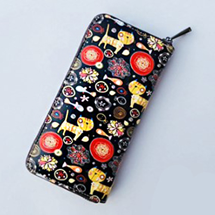 женский кошелек натуральная кожа с рисунком корея