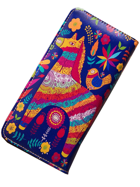 женский кошелек натуральная кожа с рисунком корея