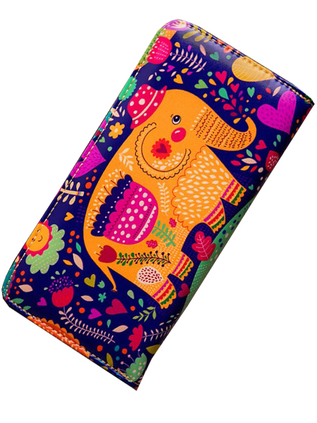 женский кошелек натуральная кожа с рисунком корея