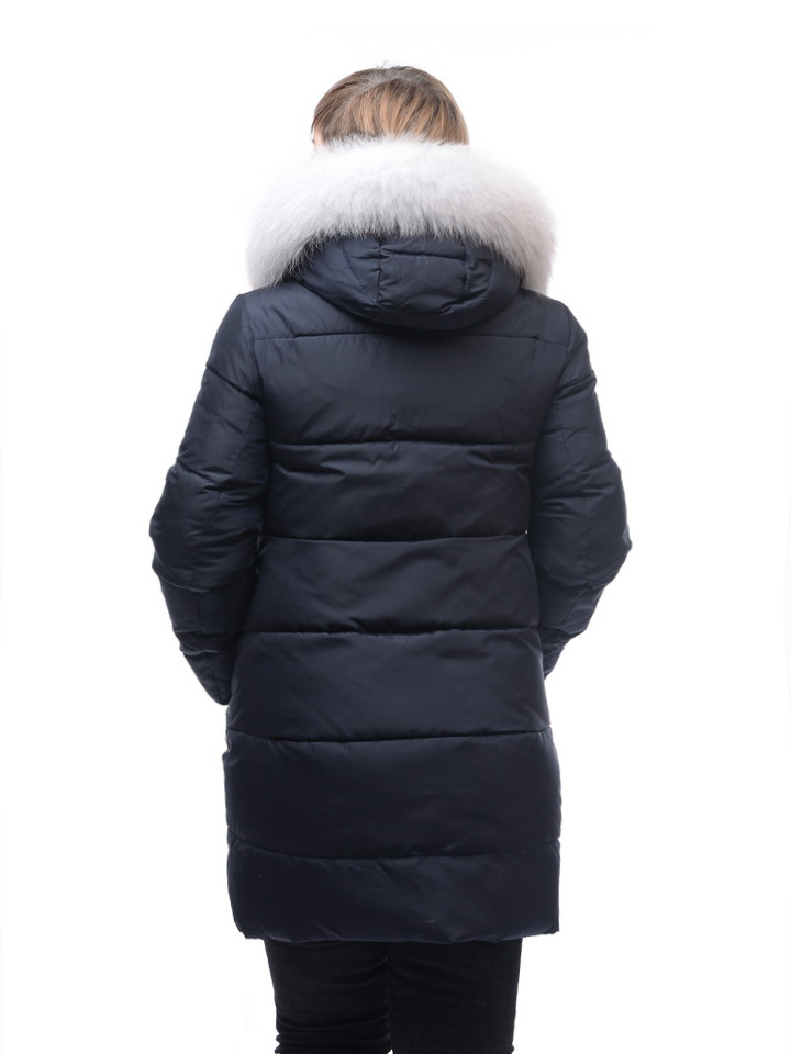 женское полупальто yuanlida на холлофайбере мех - белая лиса