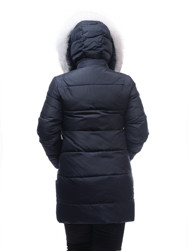 женское полупальто yuanlida на холлофайбере мех - белая лиса