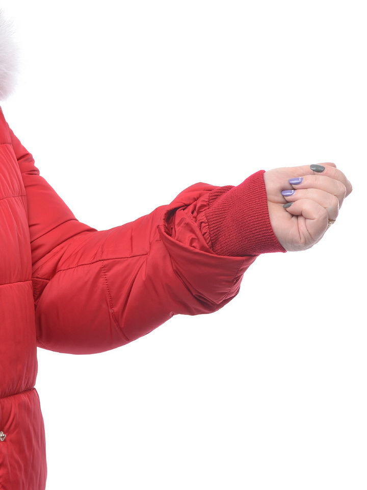 женское полупальто yuanlida на холлофайбере мех - белая лиса