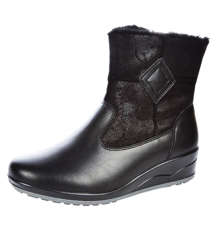 сапоги женские бавария  экокожа+дубленка /шерсть алми россия