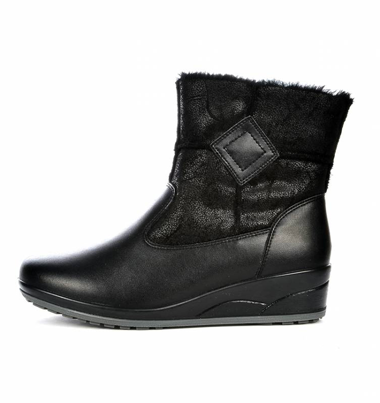 сапоги женские бавария  экокожа+дубленка /шерсть алми россия