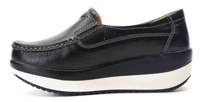 женские мокасины на танкетке натуральная кожа bnf тайвань