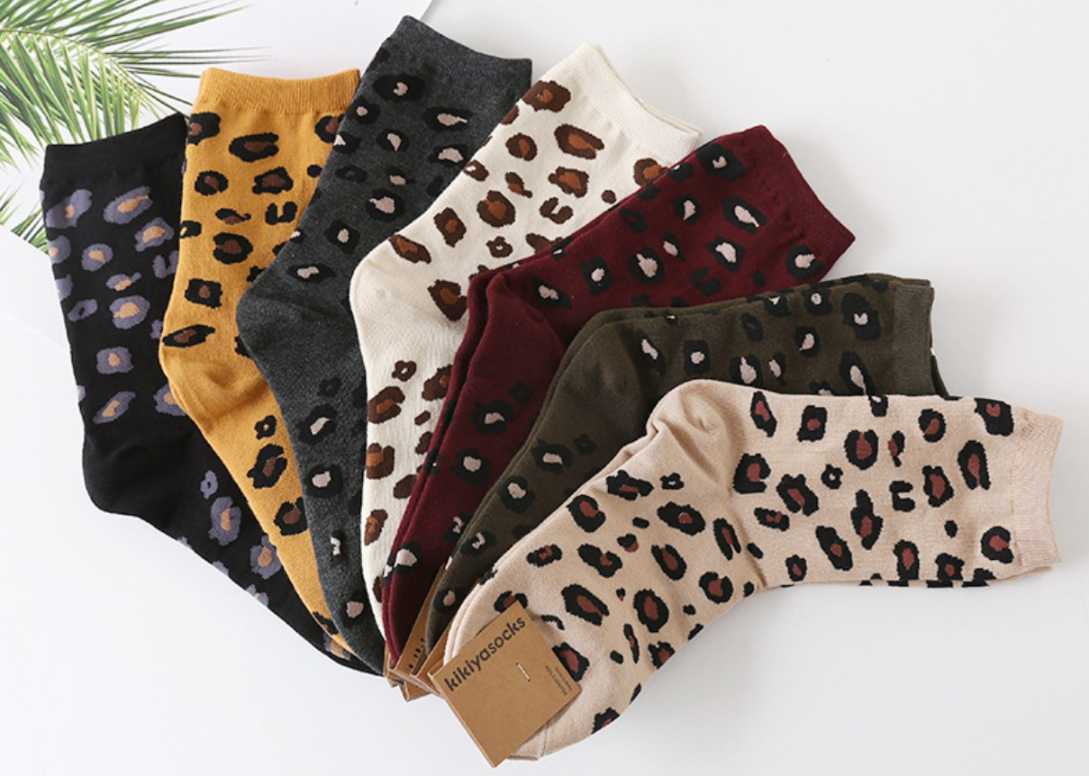 носки женские леопард  kikiyasocks корея