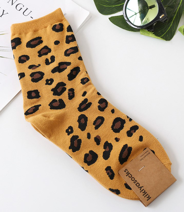 носки женские леопард  kikiyasocks корея